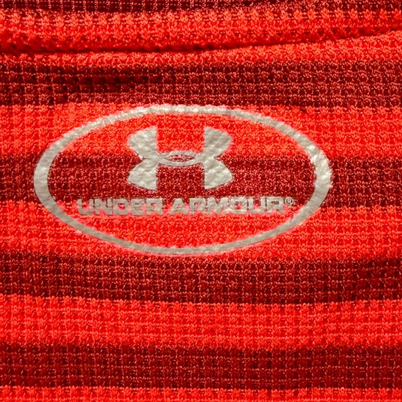 Under Armour Woman’s Burgundy and Red Striped Long Sleeve Tee - Picture 5 of 7